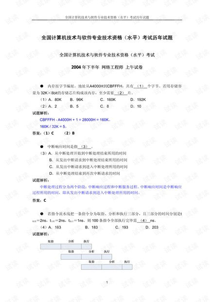 计算机网络工程软考核心知识点与典型试题解析
